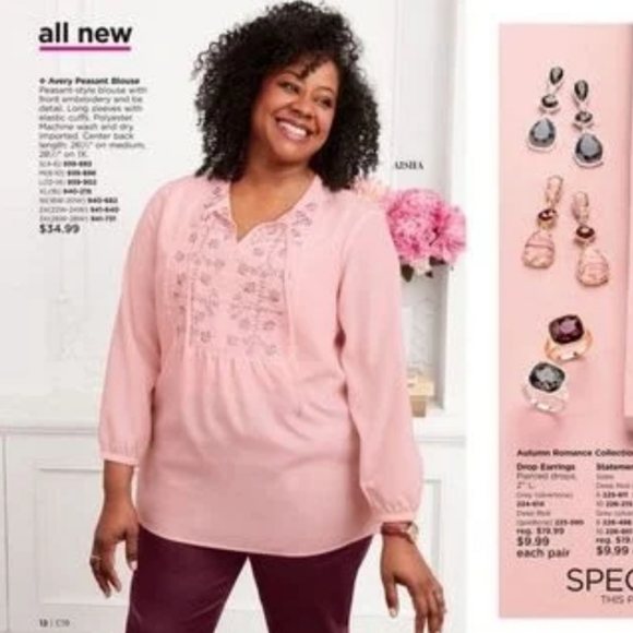 3🚨/$15 🆕️ Small (4-6) Avon Avery Peasant Blouse - Picture 2 of 3